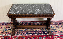 Load image into Gallery viewer, Antique French Coffee Table Bench Window Seat Marble Top Oak Renaissance Revival