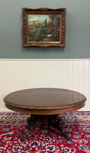 Load image into Gallery viewer, Antique French Black Forest Hunt Coffee Table OVAL Carved Griffins Oak 19th C