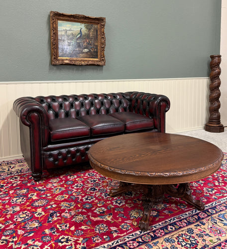 Antique French Black Forest Hunt Coffee Table OVAL Carved Griffins Oak 19th C