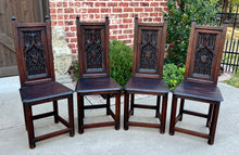 Load image into Gallery viewer, Antique French Set of 8 Chairs Gothic Revival Carved Oak 19th C