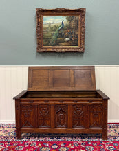 Load image into Gallery viewer, Antique French Gothic Trunk Chest Blanket Box Storage Coffer Knights Oak 19thC