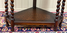 Load image into Gallery viewer, Antique English Jacobean Corner Cabinet Barley Twist Legs Glass Door Oak 1920s