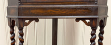 Load image into Gallery viewer, Antique English Jacobean Corner Cabinet Barley Twist Legs Glass Door Oak 1920s