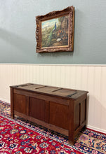 Load image into Gallery viewer, Antique French Gothic Trunk Chest Blanket Box Storage Coffer Knights Oak 19thC