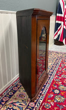 Load image into Gallery viewer, Antique English Corner Cabinet Carved Oak Hanging Wall Cabinet Storage c.1920s