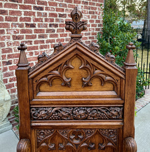 Antique French PAIR Bishops Throne Alter Chairs Gothic Revival Oak 19thC