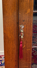 Load image into Gallery viewer, Antique English Corner Cabinet Carved Oak Hanging Wall Cabinet Storage c.1920s