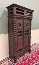Load image into Gallery viewer, Antique French Breton Armoire Wardrobe Linen Cabinet Barley Twist Chestnut 19C