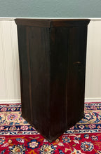 Load image into Gallery viewer, Antique English Corner Cabinet Carved Oak Hanging Wall Cabinet Storage c.1920s