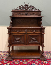 Load image into Gallery viewer, Antique French Renaissance Revival Hunt Buffet Server Sideboard Dark Oak 19C