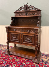 Load image into Gallery viewer, Antique French Renaissance Revival Hunt Buffet Server Sideboard Dark Oak 19C