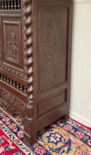 Load image into Gallery viewer, Antique French Breton Armoire Wardrobe Linen Cabinet Barley Twist Chestnut 19C