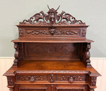 Load image into Gallery viewer, Antique French Renaissance Revival Hunt Buffet Server Sideboard Dark Oak 19C