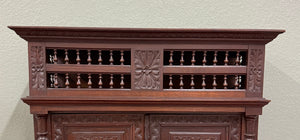 Antique French Breton Armoire Wardrobe Linen Cabinet Barley Twist Chestnut 19C