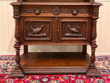 Load image into Gallery viewer, Antique French Renaissance Revival Hunt Buffet Server Sideboard Dark Oak 19C