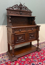Load image into Gallery viewer, Antique French Renaissance Revival Hunt Buffet Server Sideboard Dark Oak 19C