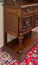 Load image into Gallery viewer, Antique French Renaissance Revival Hunt Buffet Server Sideboard Dark Oak 19C