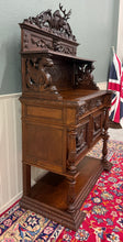 Load image into Gallery viewer, Antique French Renaissance Revival Hunt Buffet Server Sideboard Dark Oak 19C