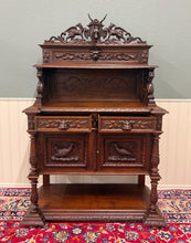 Load image into Gallery viewer, Antique French Renaissance Revival Hunt Buffet Server Sideboard Dark Oak 19C
