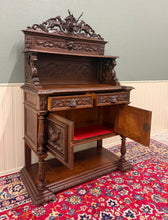 Load image into Gallery viewer, Antique French Renaissance Revival Hunt Buffet Server Sideboard Dark Oak 19C