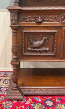 Load image into Gallery viewer, Antique French Renaissance Revival Hunt Buffet Server Sideboard Dark Oak 19C