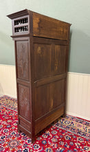 Load image into Gallery viewer, Antique French Breton Armoire Wardrobe Linen Cabinet Barley Twist Chestnut 19C