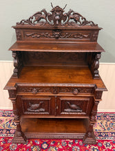 Load image into Gallery viewer, Antique French Renaissance Revival Hunt Buffet Server Sideboard Dark Oak 19C