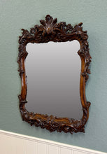 Load image into Gallery viewer, Antique French Rococo Mirror Framed Hanging Wall Mirror Rectangular Carved Oak