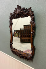 Load image into Gallery viewer, Antique French Rococo Mirror Framed Hanging Wall Mirror Rectangular Carved Oak