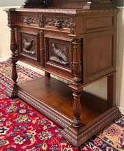 Load image into Gallery viewer, Antique French Renaissance Revival Hunt Buffet Server Sideboard Dark Oak 19C