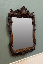 Load image into Gallery viewer, Antique French Rococo Mirror Framed Hanging Wall Mirror Rectangular Carved Oak