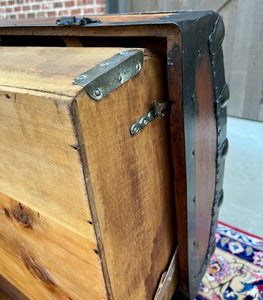 Antique Steamer Trunk Chest Blanket Box Domed Hump Back Oak Refurbished