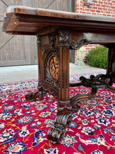 Load image into Gallery viewer, Antique French Table Dining Breakfast Table Writing Desk Carved Oak SUPERB