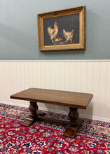 Load image into Gallery viewer, Antique French Farmhouse Coffee Table Bench Baluster Pedestal Oak c.1930s