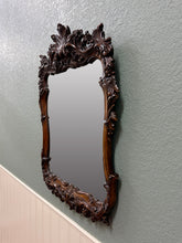 Load image into Gallery viewer, Antique French Rococo Mirror Framed Hanging Wall Mirror Rectangular Carved Oak