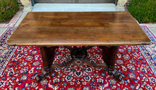 Load image into Gallery viewer, Antique French Table Dining Breakfast Table Writing Desk Carved Oak SUPERB