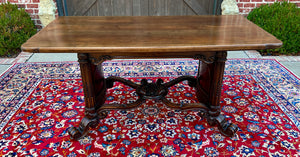 Antique French Table Dining Breakfast Table Writing Desk Carved Oak SUPERB