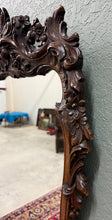 Load image into Gallery viewer, Antique French Rococo Mirror Framed Hanging Wall Mirror Rectangular Carved Oak