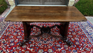 Antique French Table Dining Breakfast Table Writing Desk Carved Oak SUPERB