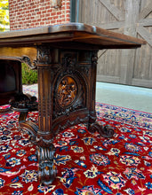 Load image into Gallery viewer, Antique French Table Dining Breakfast Table Writing Desk Carved Oak SUPERB