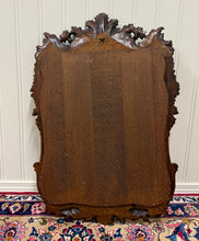 Load image into Gallery viewer, Antique French Rococo Mirror Framed Hanging Wall Mirror Rectangular Carved Oak
