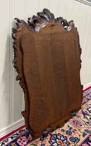 Antique French Rococo Mirror Framed Hanging Wall Mirror Rectangular Carved Oak