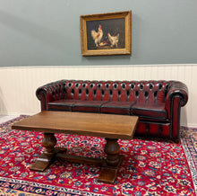 Load image into Gallery viewer, Antique French Farmhouse Coffee Table Bench Baluster Pedestal Oak c.1930s