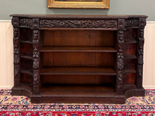 Load image into Gallery viewer, Antique French Renaissance Revival Style Carved Bookcase Bookshelf Oak c.1890s
