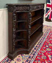 Load image into Gallery viewer, Antique French Renaissance Revival Style Carved Bookcase Bookshelf Oak c.1890s