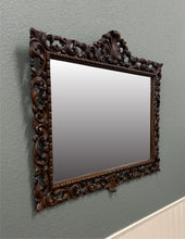 Load image into Gallery viewer, Antique French Mirror Framed Beveled LARGE Rectangular Oak Renaissance c. 1900