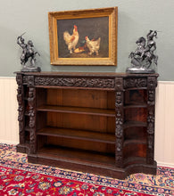Load image into Gallery viewer, Antique French Renaissance Revival Style Carved Bookcase Bookshelf Oak c.1890s