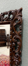Load image into Gallery viewer, Antique French Mirror Framed Beveled LARGE Rectangular Oak Renaissance c. 1900