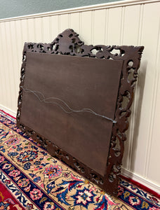 Antique French Mirror Framed Beveled LARGE Rectangular Oak Renaissance c. 1900