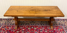 Load image into Gallery viewer, Antique French Country Farm Dining Table Farmhouse Trestle Base Honey Oak 1930s